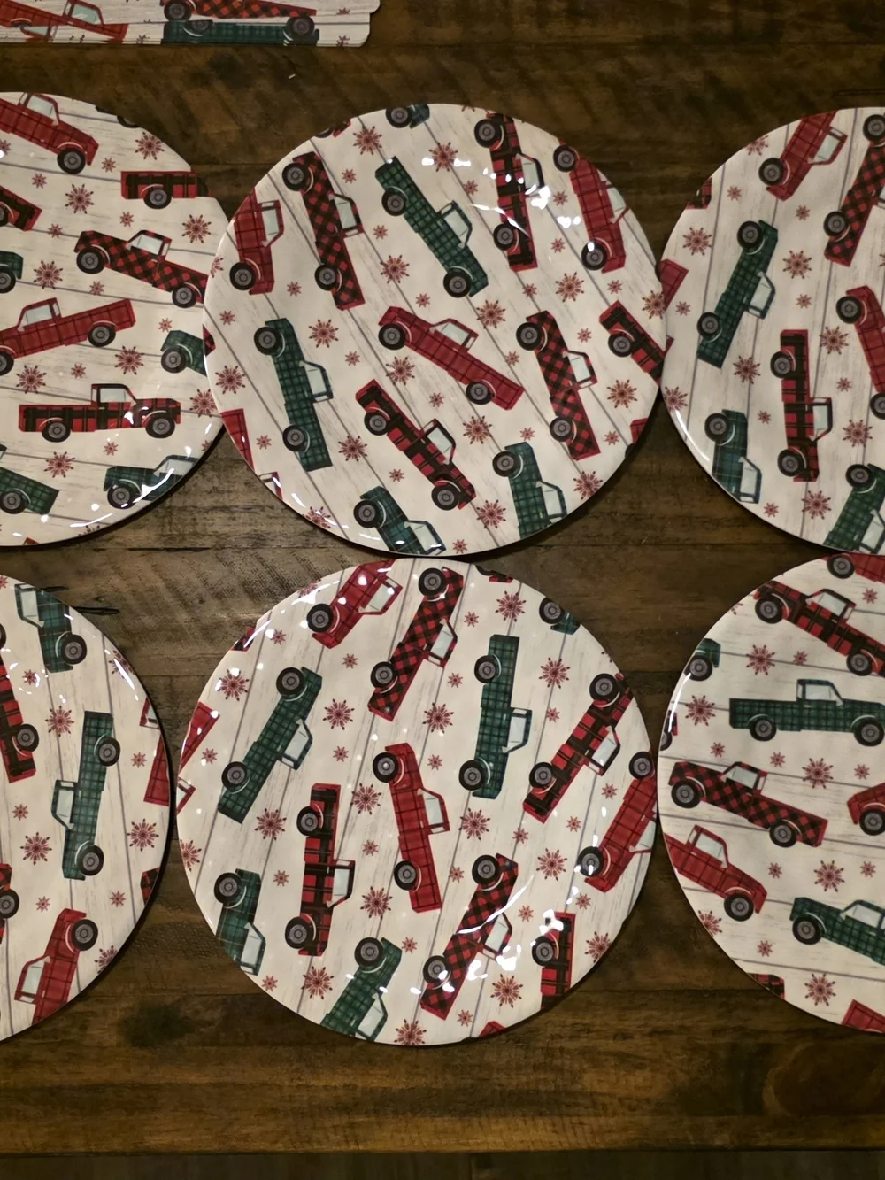 Christmas Placemates And Plates With Trucks